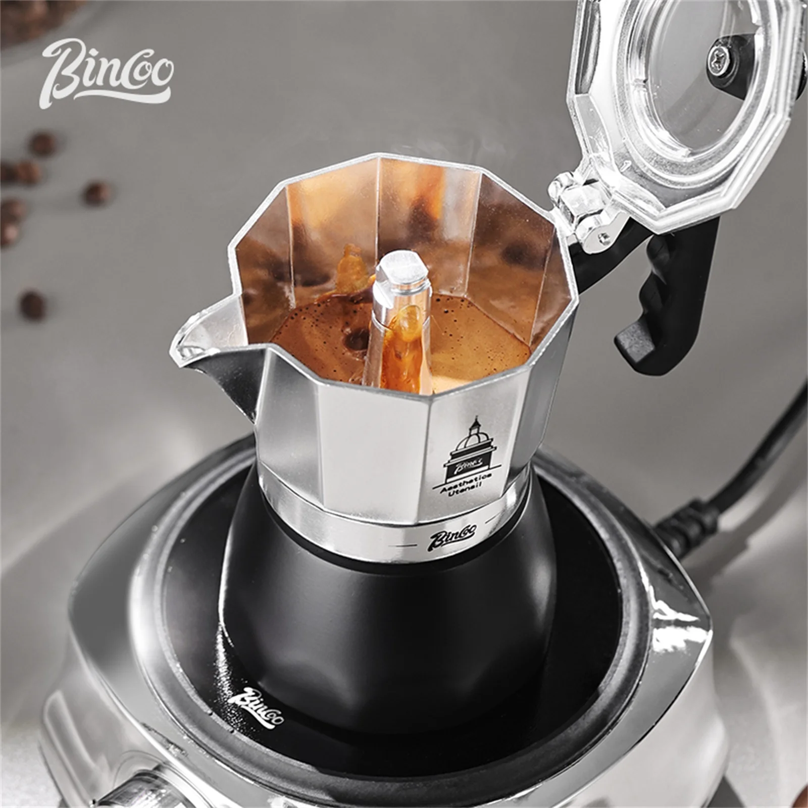 BINCOO Double Valve Moka Pot，E - đánh giá và giá Coffee Equipment Machine