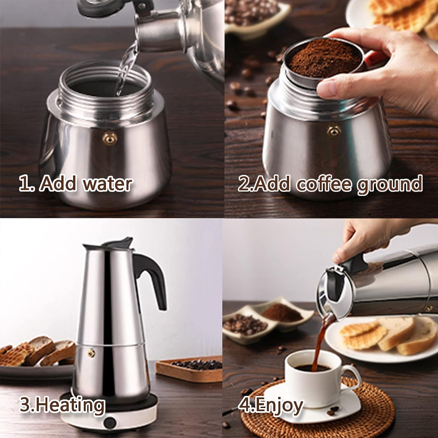 4/6/9 ly Moka nồi Caffe máy Es - đánh giá và giá Coffee Equipment Machine