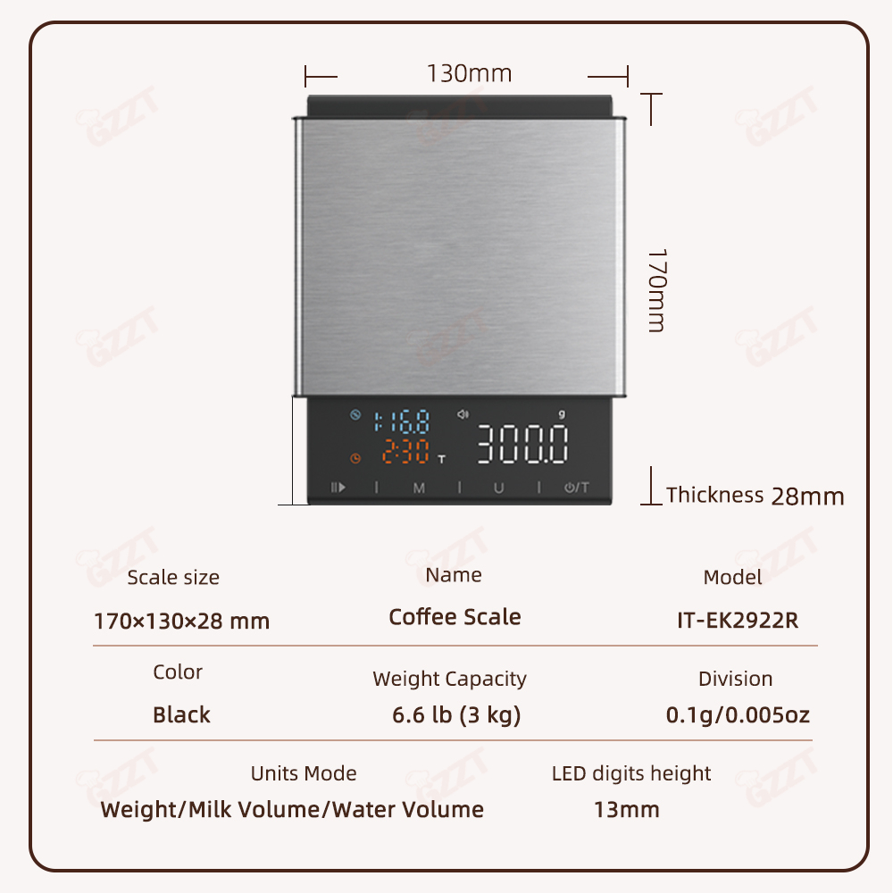 GZZT 22R Digital Kitchen Coffe - đánh giá và giá Scale Drip Timer
