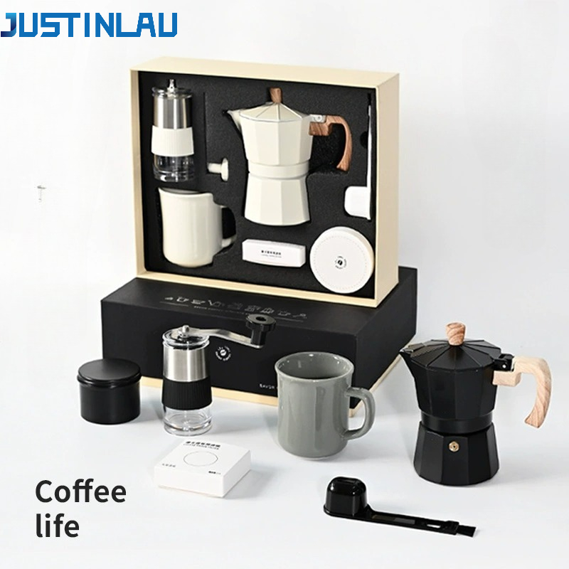 JUSTINLAU Manual Coffee Grinde - đánh giá và giá Coffee Equipment Gift Set
